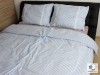 Bavlnené posteľné obliečky: Belasé prúžky s čipkou