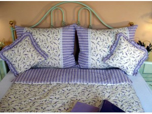 Krepové posteľné obliečky: Levanduľa s čipkou
